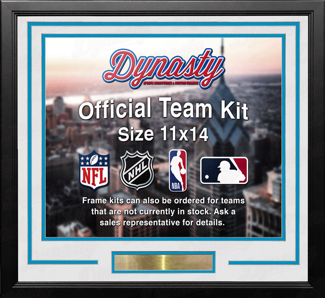 Dynasty Sports & Framing Custom Framing White Matting & Sky Blue Trim / Landscape (Horizontal); Standard Glass / No Nameplate or Medallions Denver Nuggets Throwback Custom NBA Basketball 11x14 Picture Frame Kit (Multiple Colors)