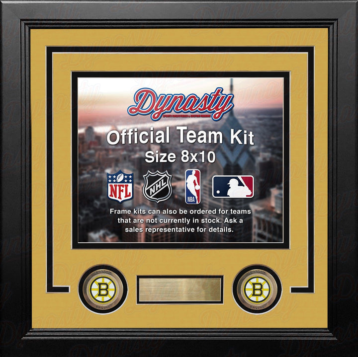 Dynasty Sports & Framing Custom Framing Yellow Matting & Black Trim / Landscape (Horizontal); Standard Glass / No Nameplate or Logos Boston Bruins Custom NHL Hockey 8x10 Picture Frame Kit (Multiple Colors)