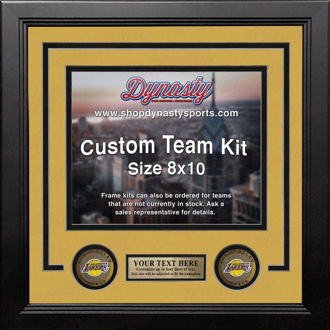 Dynasty Sports & Framing Custom Framing Yellow Matting & Black Trim / Landscape (Horizontal); Standard Glass / No Nameplate or Medallions Los Angeles Lakers Custom NBA Basketball 8x10 Picture Frame Kit (Lakers Gold)