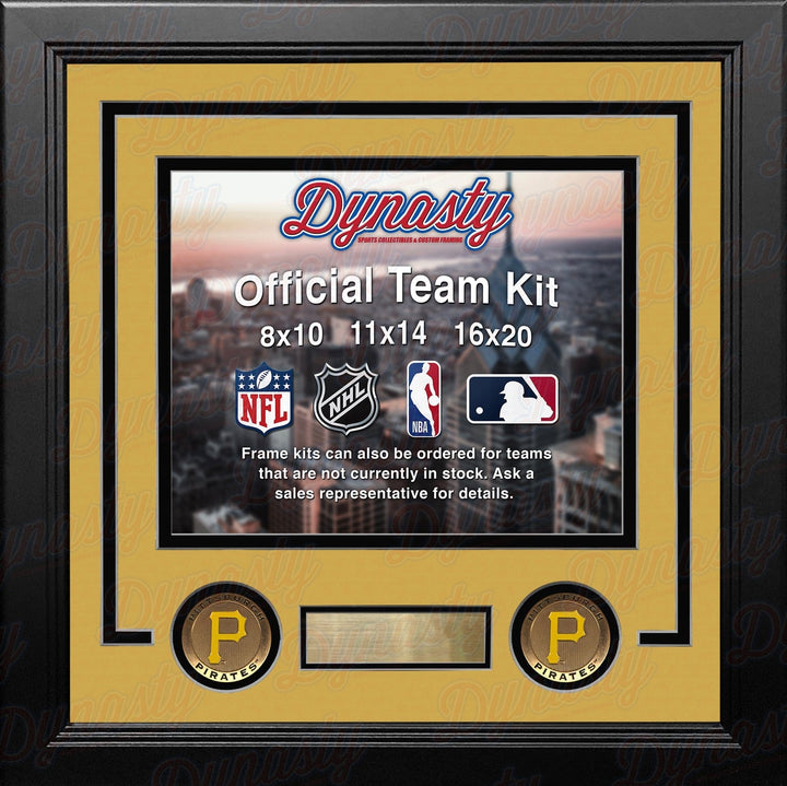 Dynasty Sports & Framing Custom Framing Yellow Matting & Black Trim / Landscape (Horizontal); Standard Glass / No Nameplate or Medallions Pittsburgh Pirates Custom MLB Baseball 16x20 Picture Frame Kit (Multiple Colors)
