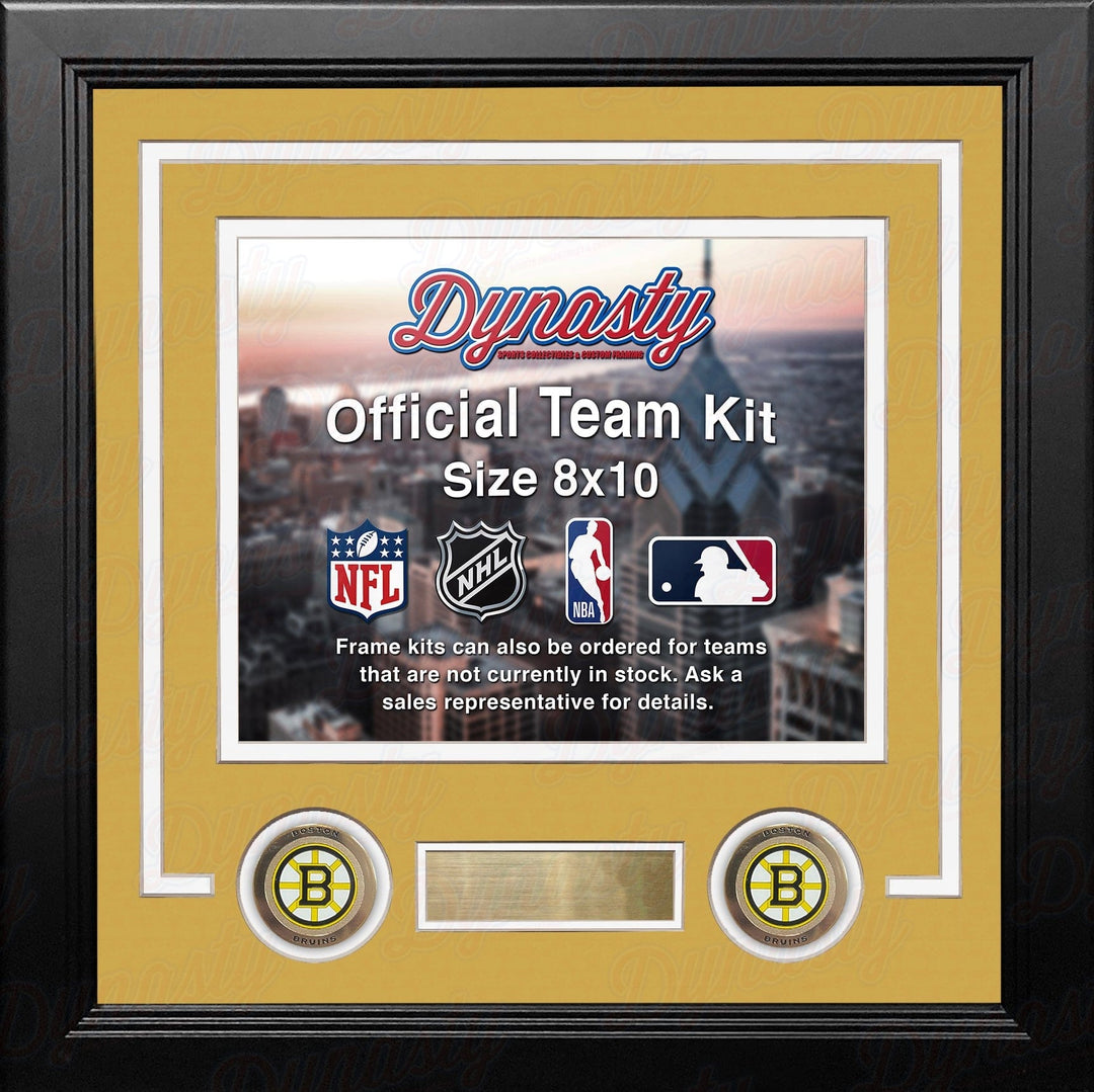Dynasty Sports & Framing Custom Framing Yellow Matting & White Trim / Landscape (Horizontal); Standard Glass / No Nameplate or Logos Boston Bruins Custom NHL Hockey 8x10 Picture Frame Kit (Multiple Colors)