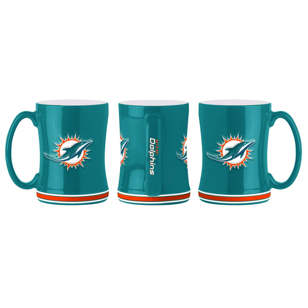 Dynasty Sports & Framing Drinkware - Coffee Mugs Miami Dolphins Logo Relief Coffee Mug - Green