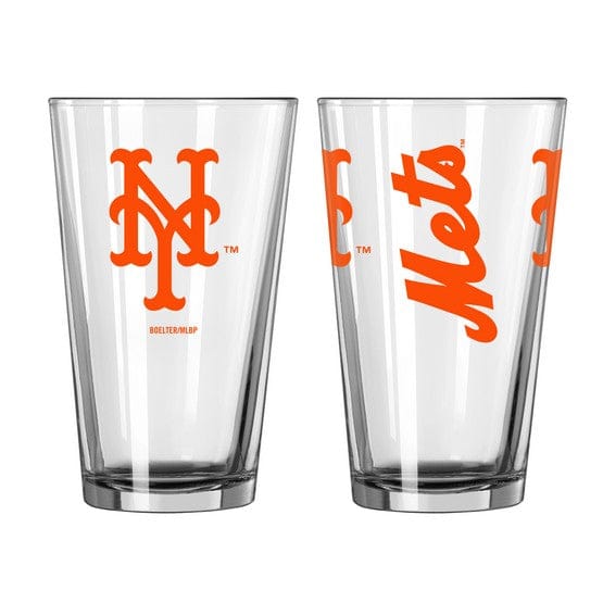 Dynasty Sports & Framing Drinkware - Pint Glass Orange New York Mets Game Day Pint Glass