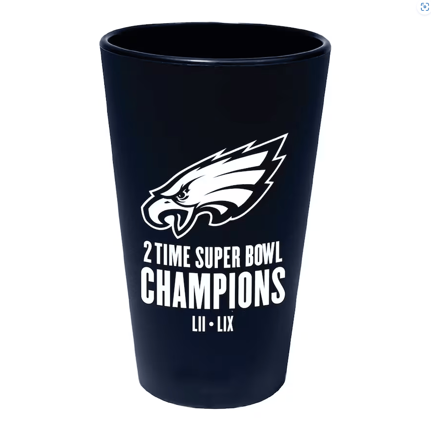 Dynasty Sports & Framing Drinkware - Pint Glass Philadelphia Eagles Super Bowl LIX Champions Silicone Pint Glass