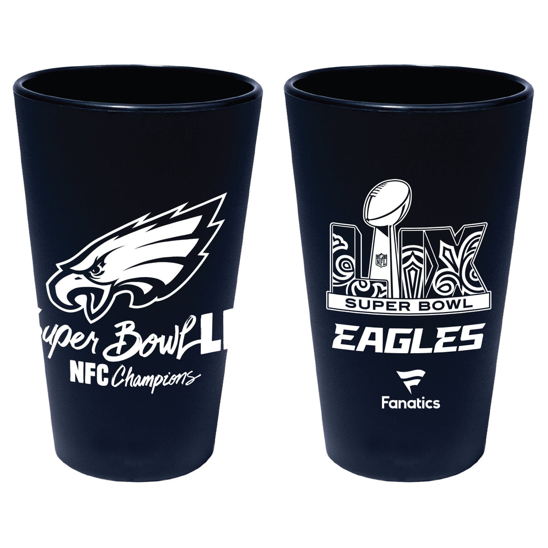 Dynasty Sports & Framing Drinkware - Pint Glass Philadelphia Eagles Super Bowl LIX NFC Champions Silicone Pint Glass
