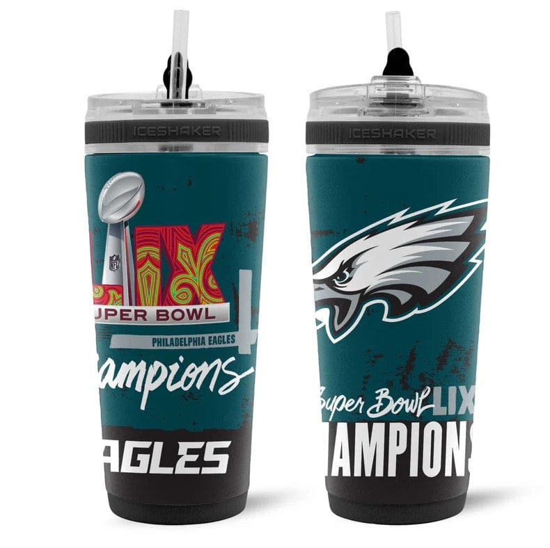 Dynasty Sports & Framing Drinkware - Travel Mugs Philadelphia Eagles Super Bowl LIX Champions 26 oz Stainless Steel Ice Shaker Bottle