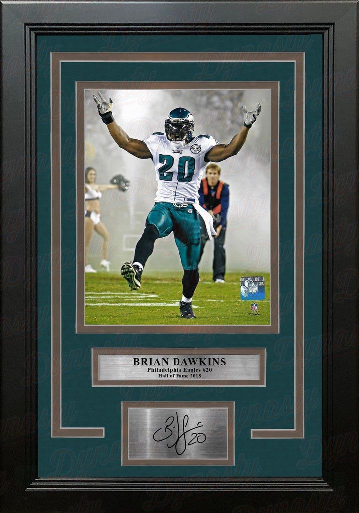 Dynasty Sports & Framing Engraved Signatures 8x10 Framed Photo with Engraved Autograph Brian Dawkins Smoke Entrance Philadelphia Eagles Framed Football Photo with Engraved Autograph