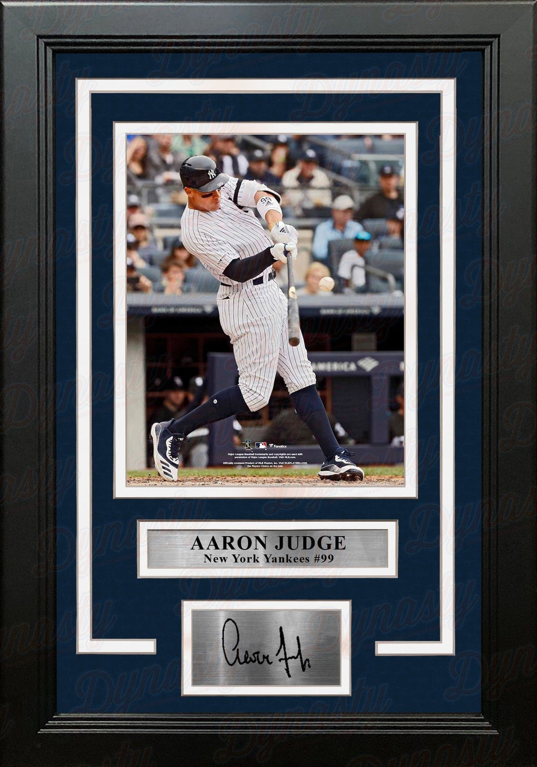 Dynasty Sports & Framing Engraved Signatures Aaron Judge in Action New York Yankees 8" x 10" Framed Baseball Photo with Engraved Autograph