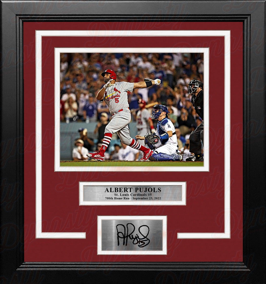 Dynasty Sports & Framing Engraved Signatures Albert Pujols 700th Home Run St. Louis Cardinals 8" x 10" Framed Baseball Photo with Engraved Autograph