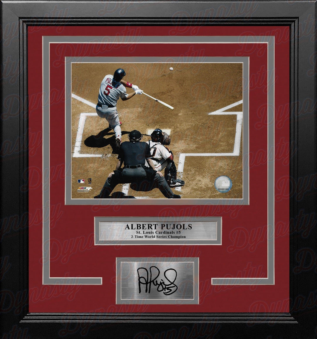 Dynasty Sports & Framing Engraved Signatures Albert Pujols in Action St. Louis Cardinals 8" x 10" Framed Baseball Photo with Engraved Autograph