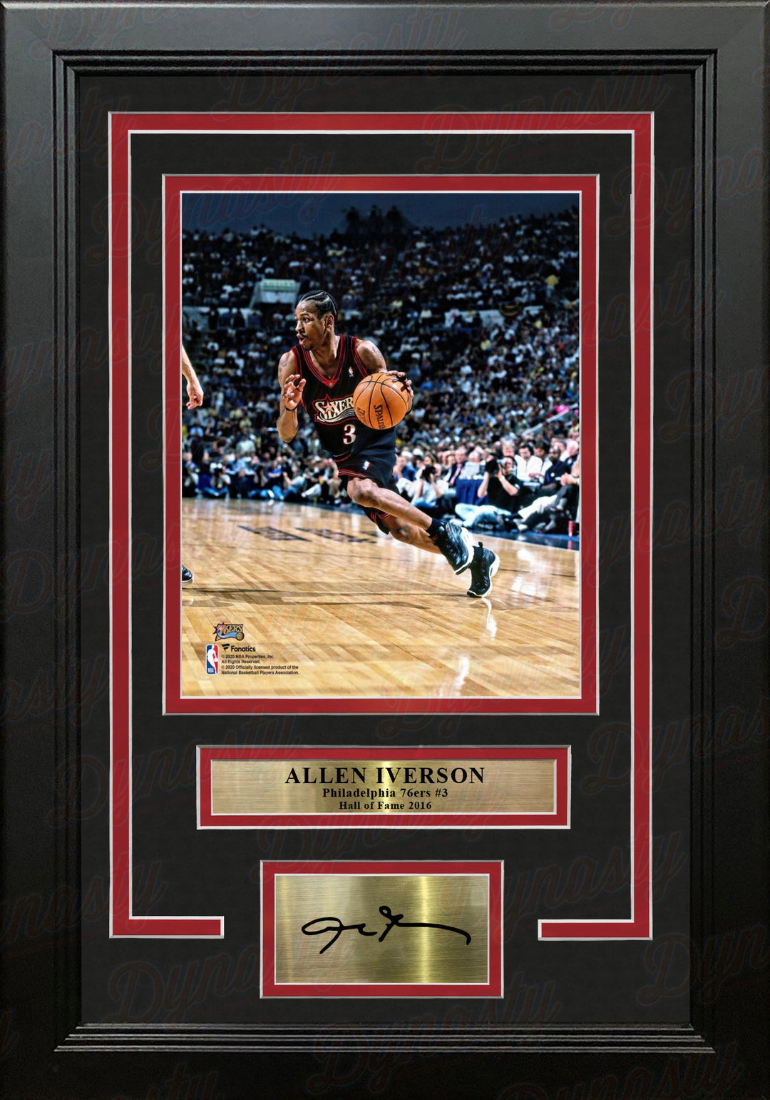 Dynasty Sports & Framing Engraved Signatures Allen Iverson in Action Philadelphia 76ers 8" x 10" Framed Basketball Photo with Engraved Autograph