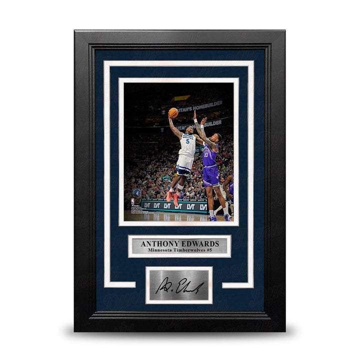 Dynasty Sports & Framing Engraved Signatures Anthony Edwards One-Handed Dunk Minnesota Timberwolves 8" x 10" Framed Photo with Engraved Autograph