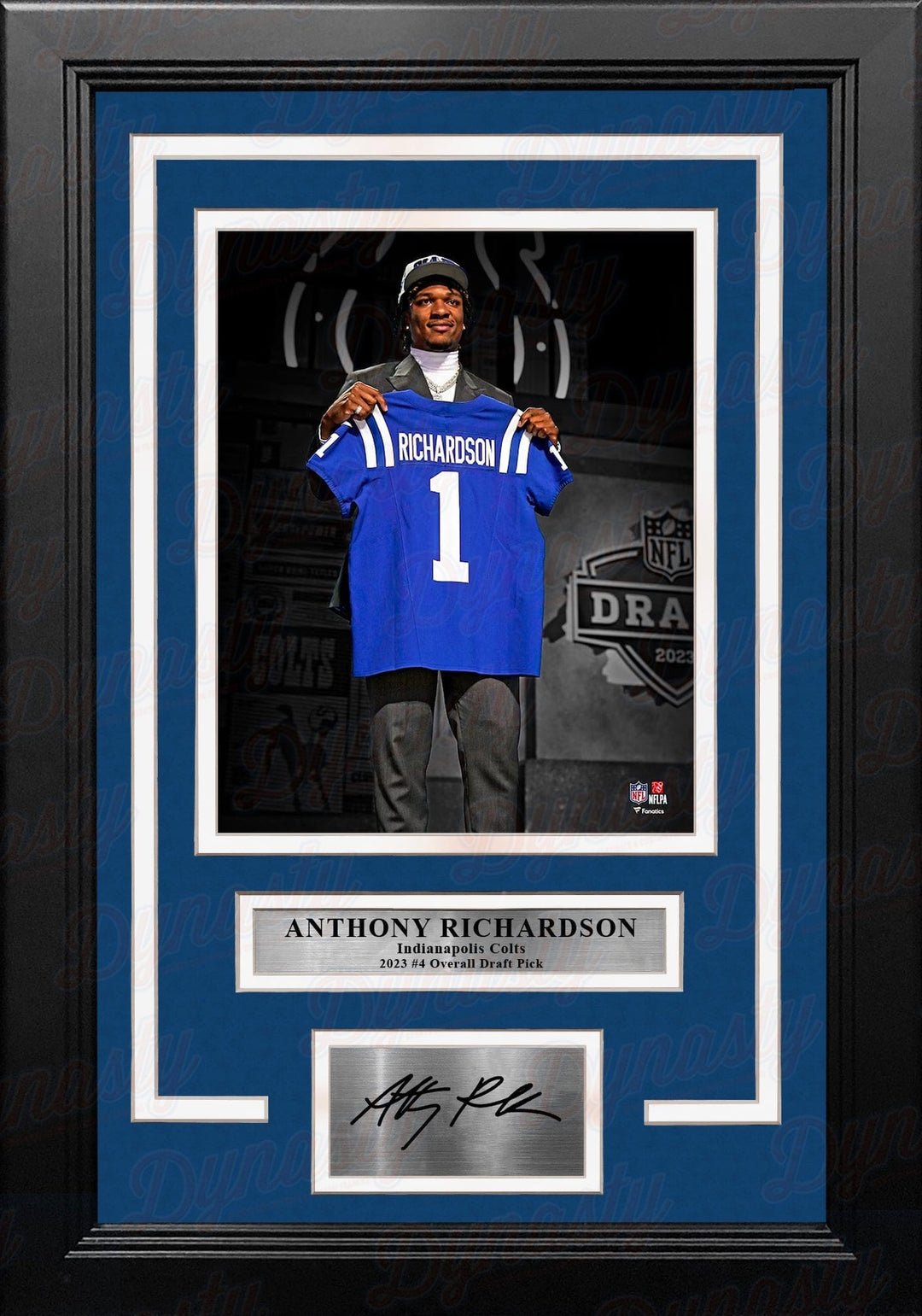 Dynasty Sports & Framing Engraved Signatures Anthony Richardson Indianapolis Colts 8" x 10" Framed Draft Football Photo with Engraved Autograph