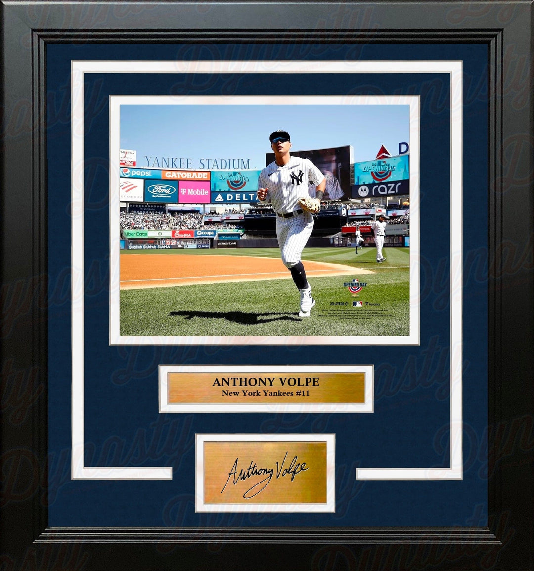 Dynasty Sports & Framing Engraved Signatures Anthony Volpe Walks Onto the Field New York Yankees 8" x 10" Framed Photo with Engraved Autograph
