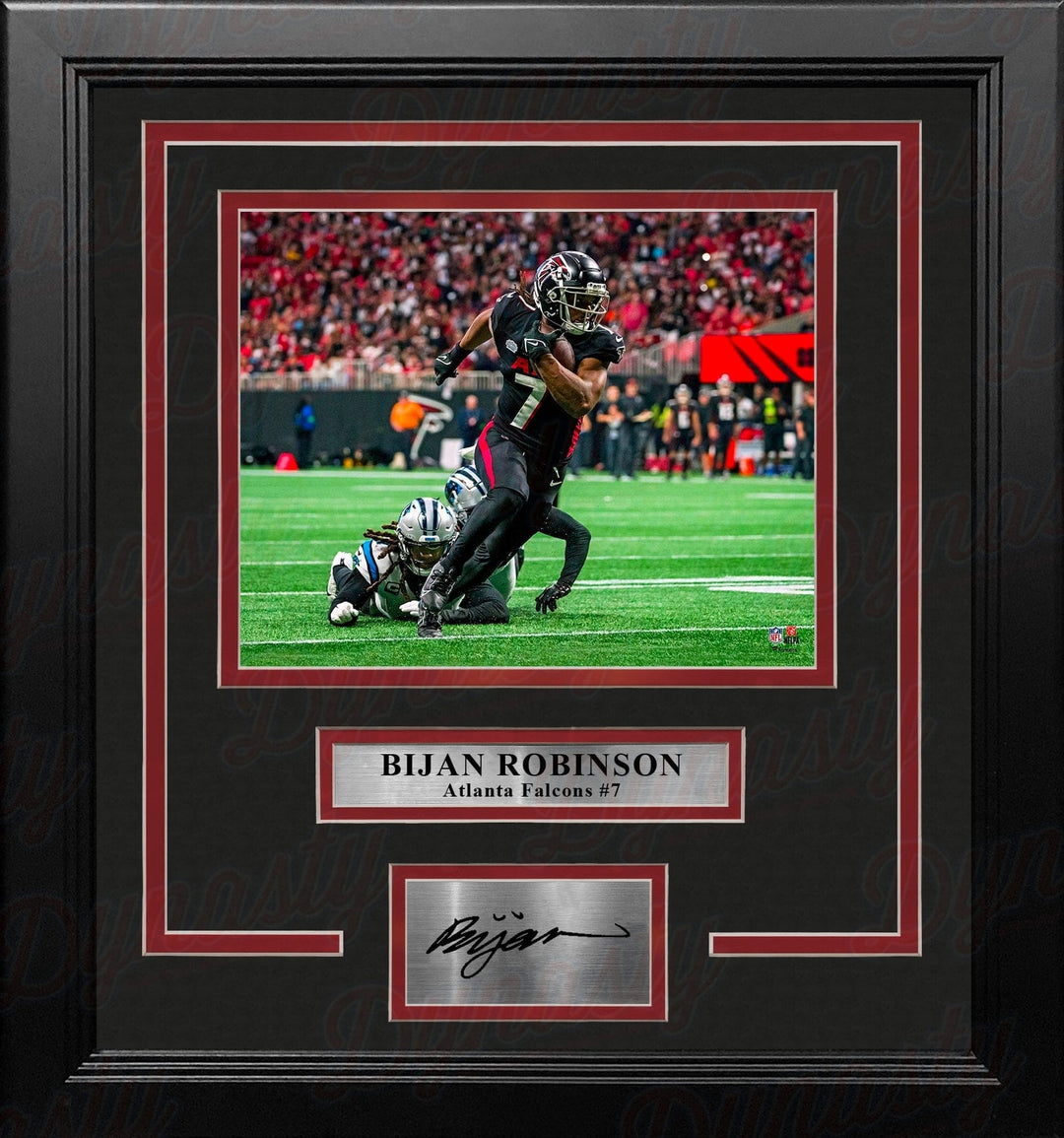 Dynasty Sports & Framing Engraved Signatures Bijan Robinson in Action Atlanta Falcons 8" x 10" Framed Football Photo with Engraved Autograph