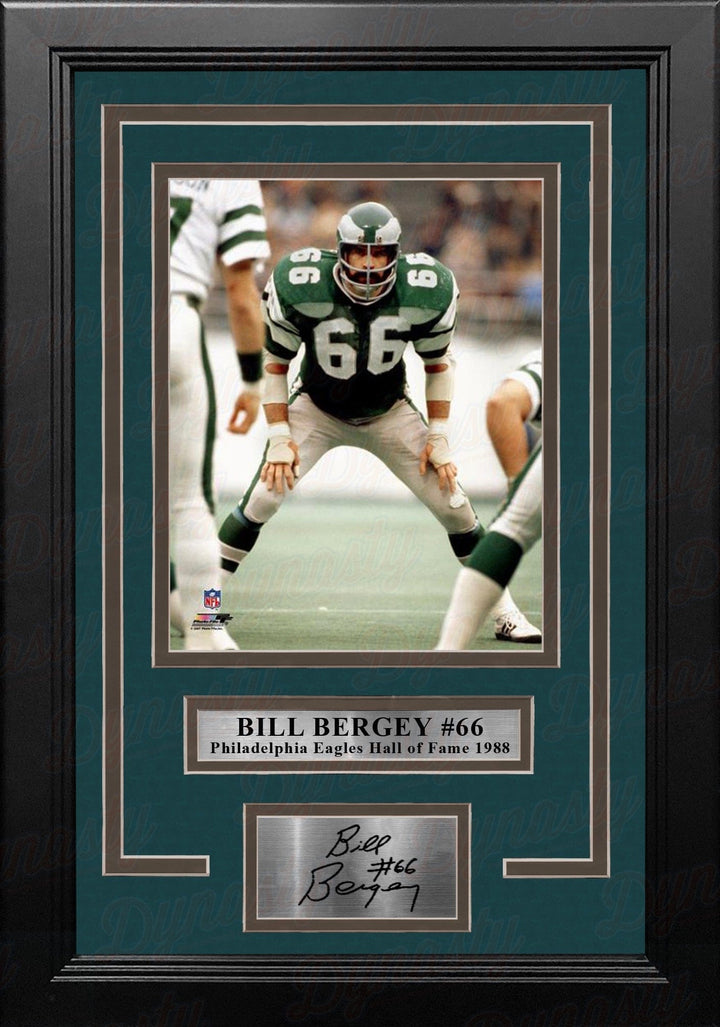 Dynasty Sports & Framing Engraved Signatures Bill Bergey in Action Philadelphia Eagles 8" x 10" Framed Football Photo with Engraved Autograph