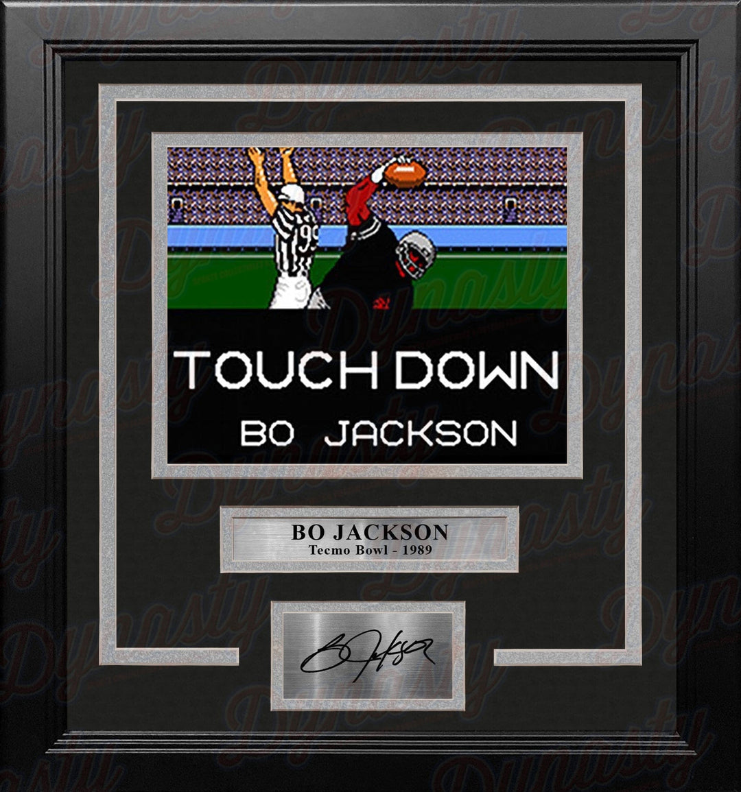 Dynasty Sports & Framing Engraved Signatures Bo Jackson Tecmo Bowl Touchdown 8" x 10" Framed Video Game Football Photo with Engraved Autograph