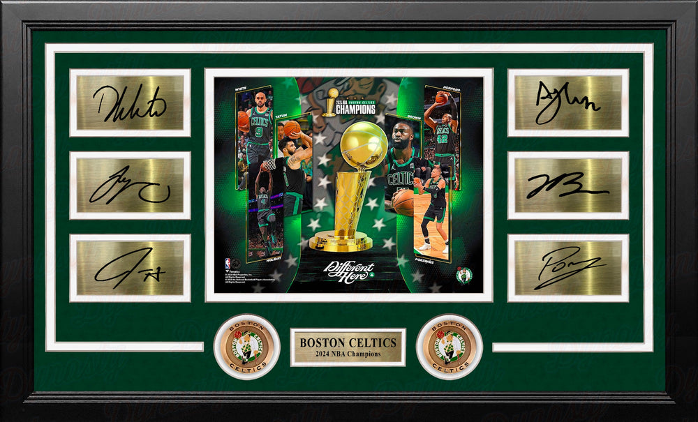 Dynasty Sports & Framing Engraved Signatures Boston Celtics 2024 NBA Champions 8" x 10" Framed Basketball Collage Photo with Engraved Autographs