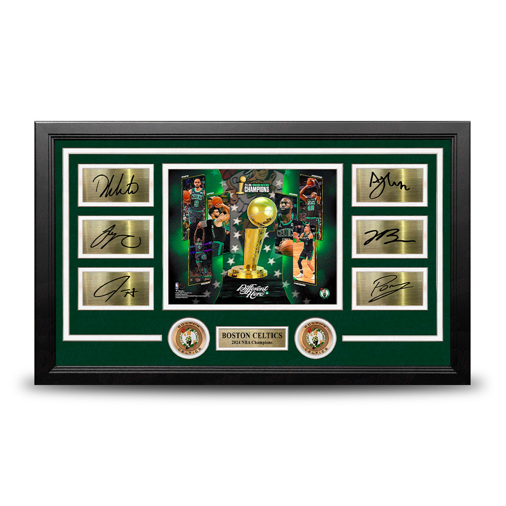 Dynasty Sports & Framing Engraved Signatures Boston Celtics 2024 NBA Champions 8" x 10" Framed Basketball Collage Photo with Engraved Autographs