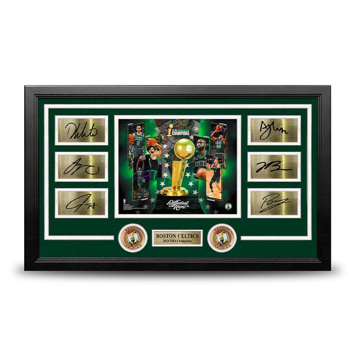 Dynasty Sports & Framing Engraved Signatures Boston Celtics 2024 NBA Champions 8" x 10" Framed Basketball Collage Photo with Engraved Autographs