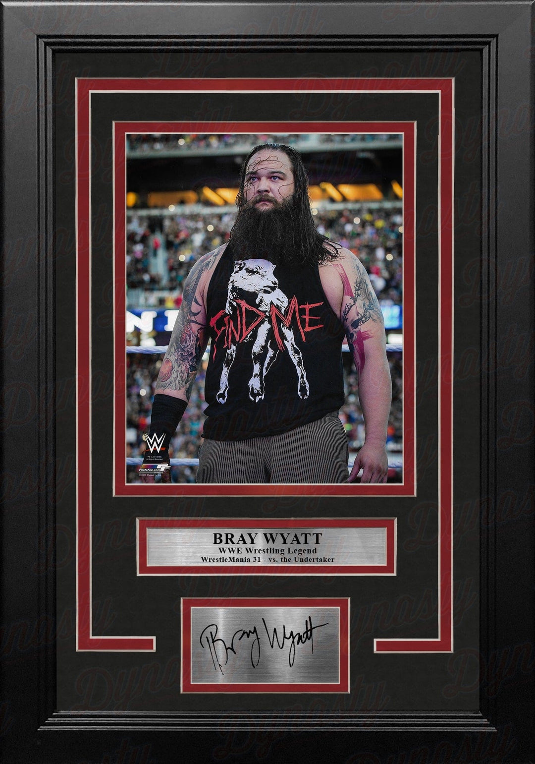 Dynasty Sports & Framing Engraved Signatures Bray Wyatt WrestleMania 31 8" x 10" Framed WWE Wrestling Photo with Engraved Autograph