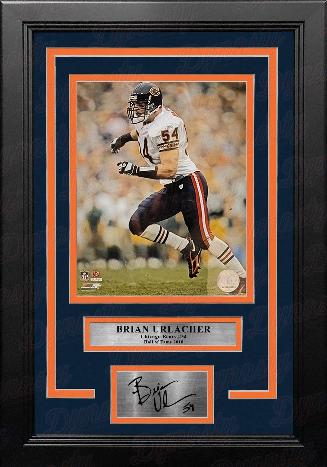 Dynasty Sports & Framing Engraved Signatures Brian Urlacher in Action Chicago Bears 8" x 10" Framed Football Photo with Engraved Autograph