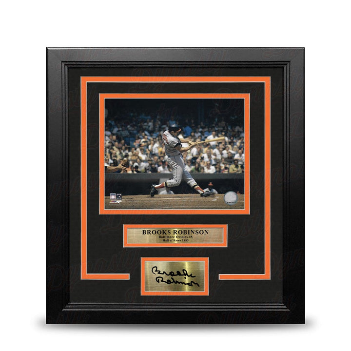 Dynasty Sports & Framing Engraved Signatures Brooks Robinson Batting Action Baltimore Orioles 8" x 10" Framed Baseball Photo with Engraved Autograph