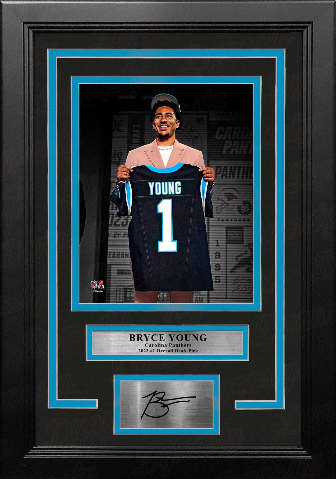 Dynasty Sports & Framing Engraved Signatures Bryce Young Carolina Panthers 8" x 10" Framed Draft Football Photo with Engraved Autograph