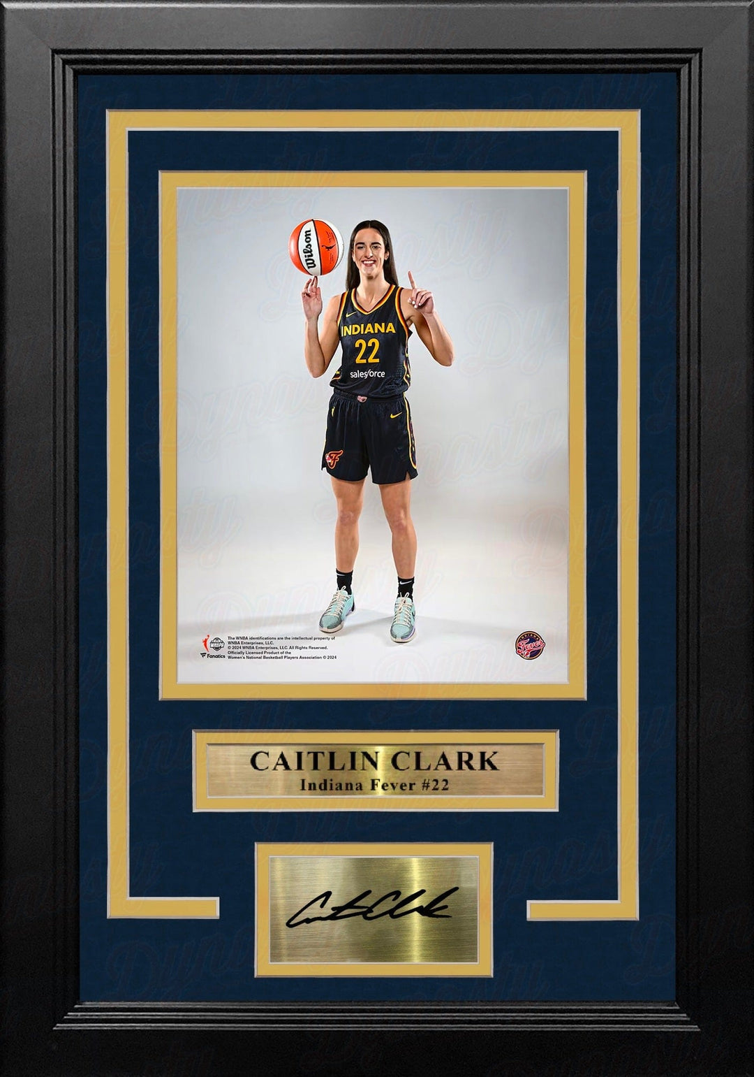 Dynasty Sports & Framing Engraved Signatures Caitlin Clark Number One Draft Pose Indiana Fever 8x10 Framed WNBA Photo with Engraved Autograph