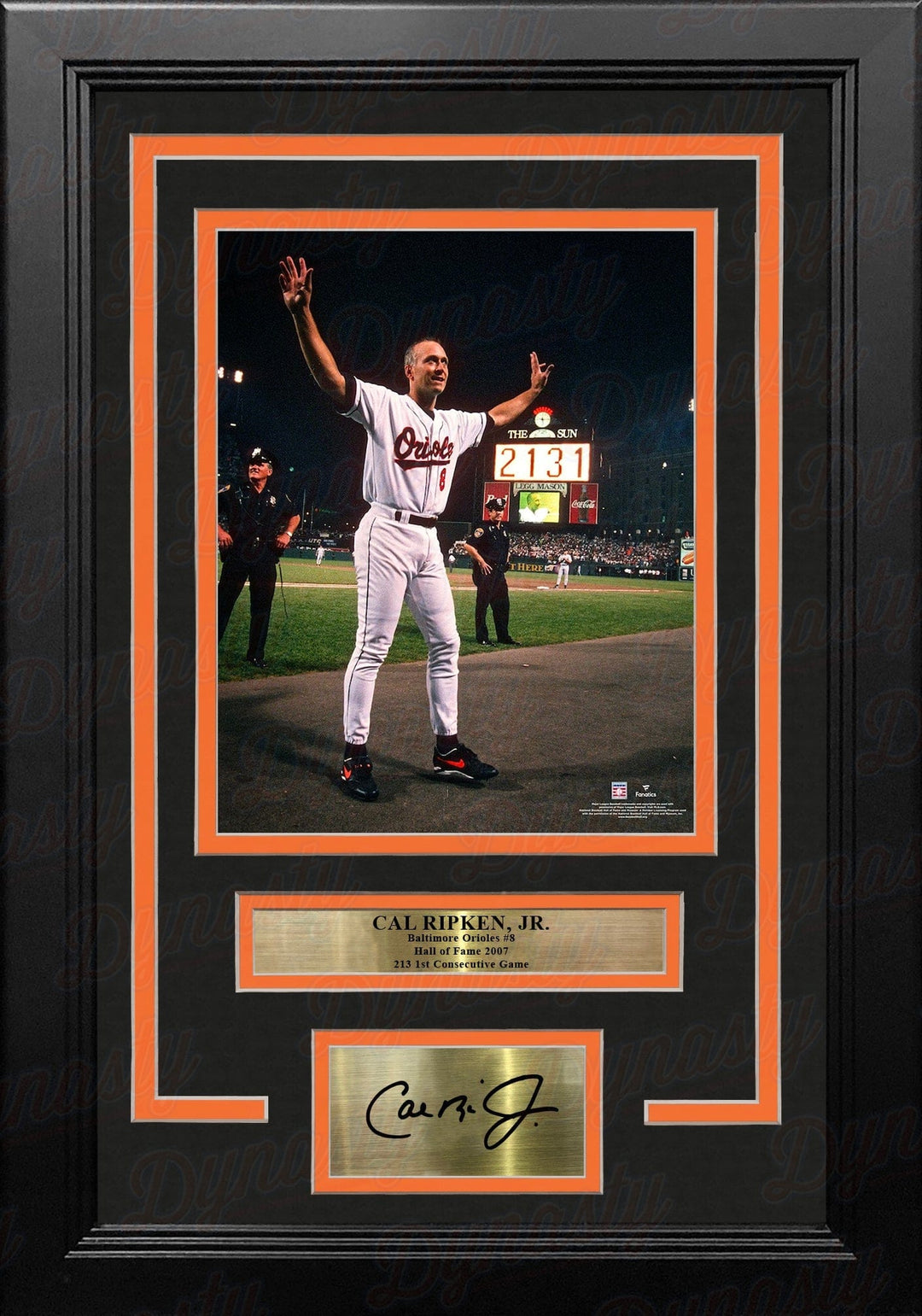 Dynasty Sports & Framing Engraved Signatures Cal Ripken, Jr. Baltimore Orioles 2131st Game 8" x 10" Framed Baseball Photo with Engraved Autograph