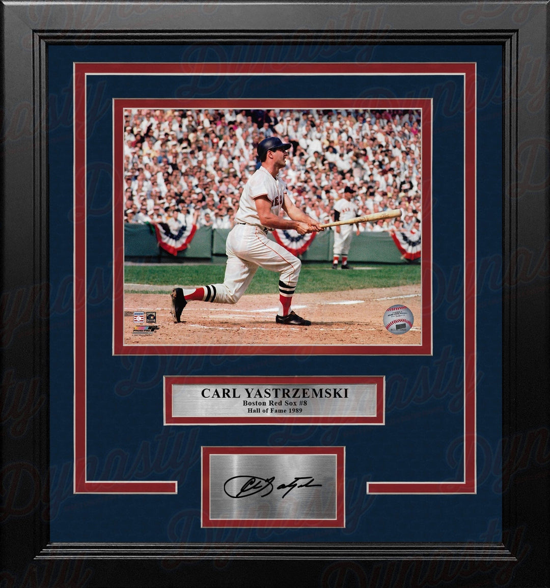 Dynasty Sports & Framing Engraved Signatures Carl Yastrzemski at the Plate Boston Red Sox 8" x 10" Framed Baseball Photo with Engraved Autograph
