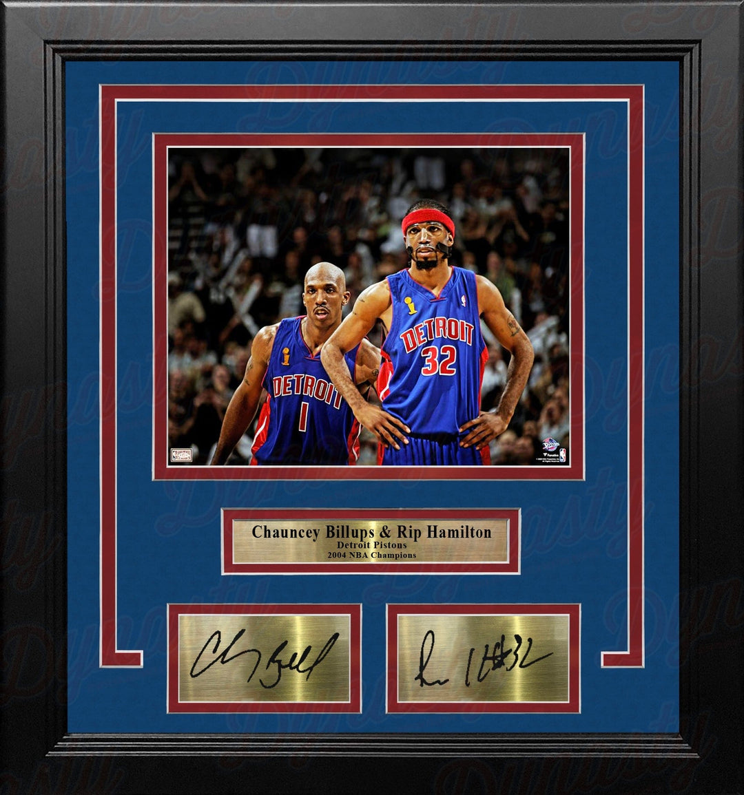 Dynasty Sports & Framing Engraved Signatures Chauncey Billups & Richard Hamilton Detroit Pistons 8x10 Framed Photo with Engraved Autographs