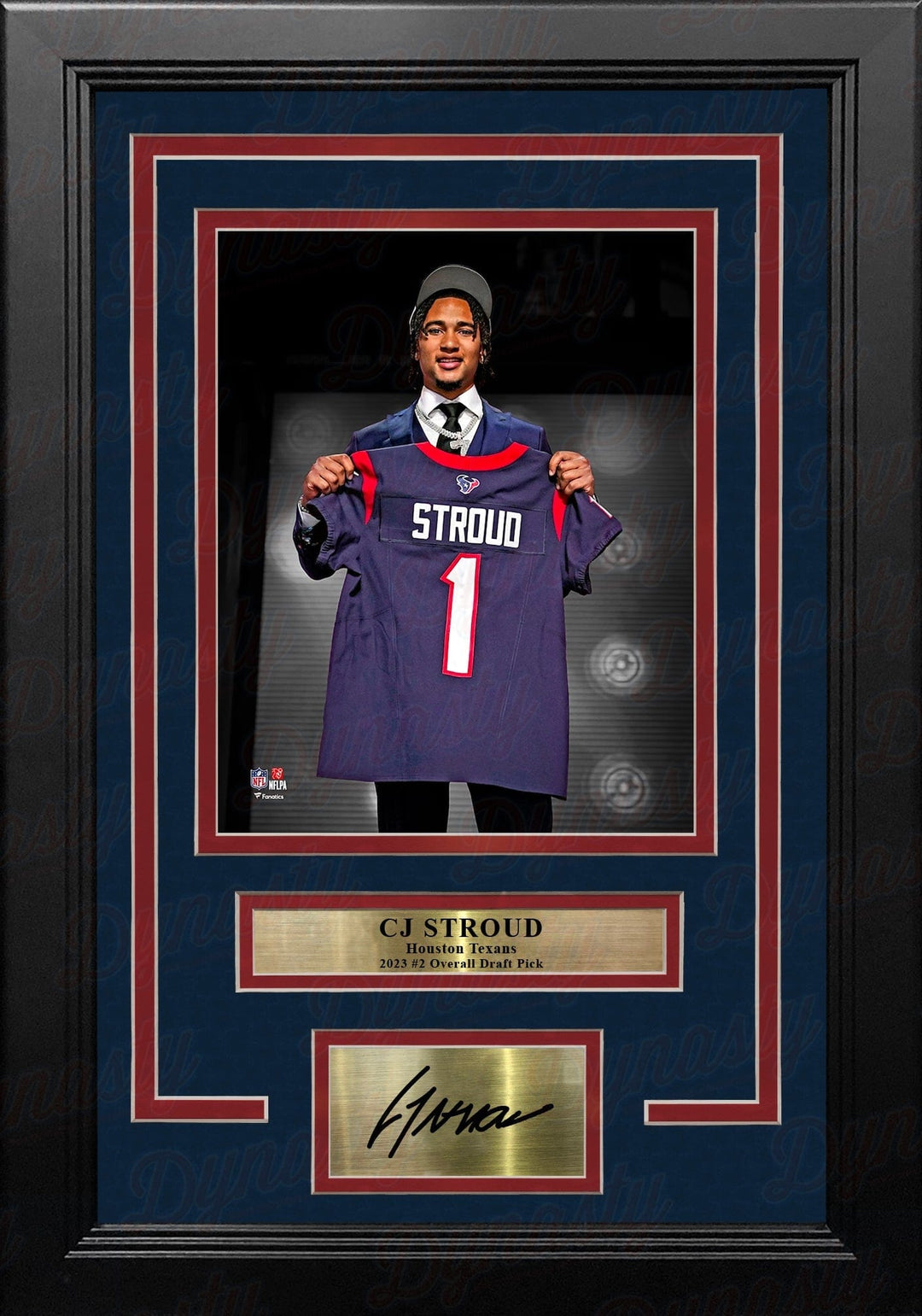 Dynasty Sports & Framing Engraved Signatures CJ Stroud Houston Texans 8" x 10" Framed Draft Football Photo with Engraved Autograph