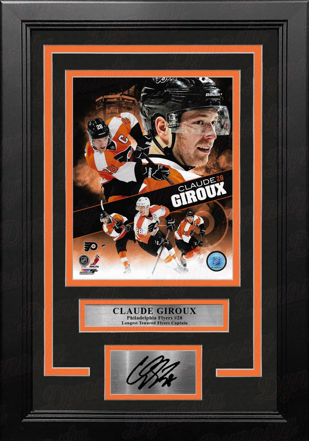 Dynasty Sports & Framing Engraved Signatures Claude Giroux Philadelphia Flyers 8" x 10" Framed Hockey Collage Photo with Engraved Autograph