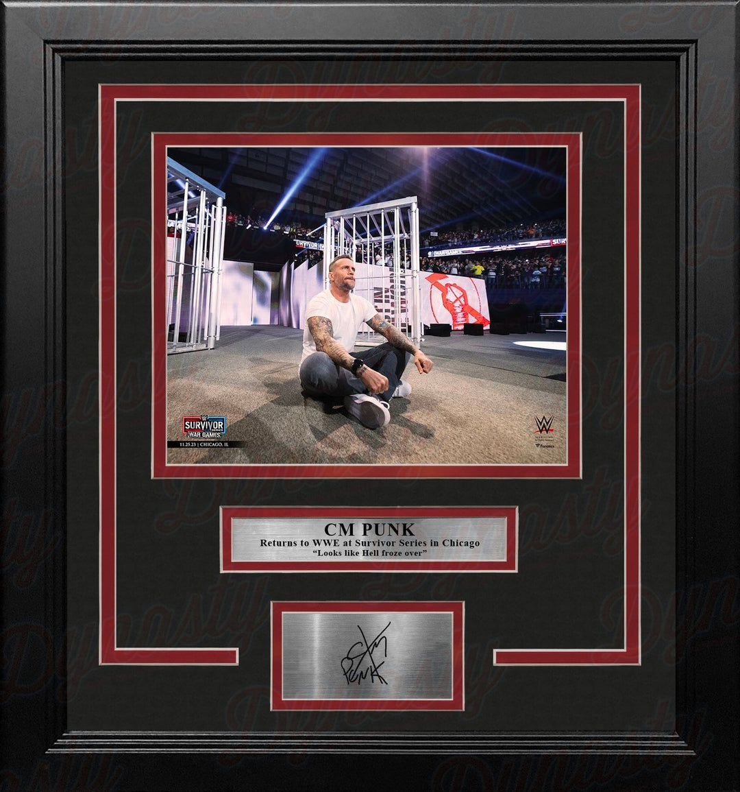 Dynasty Sports & Framing Engraved Signatures CM Punk Returns at Survivor Series 8" x 10" Framed WWE Wrestling Photo with Engraved Autograph