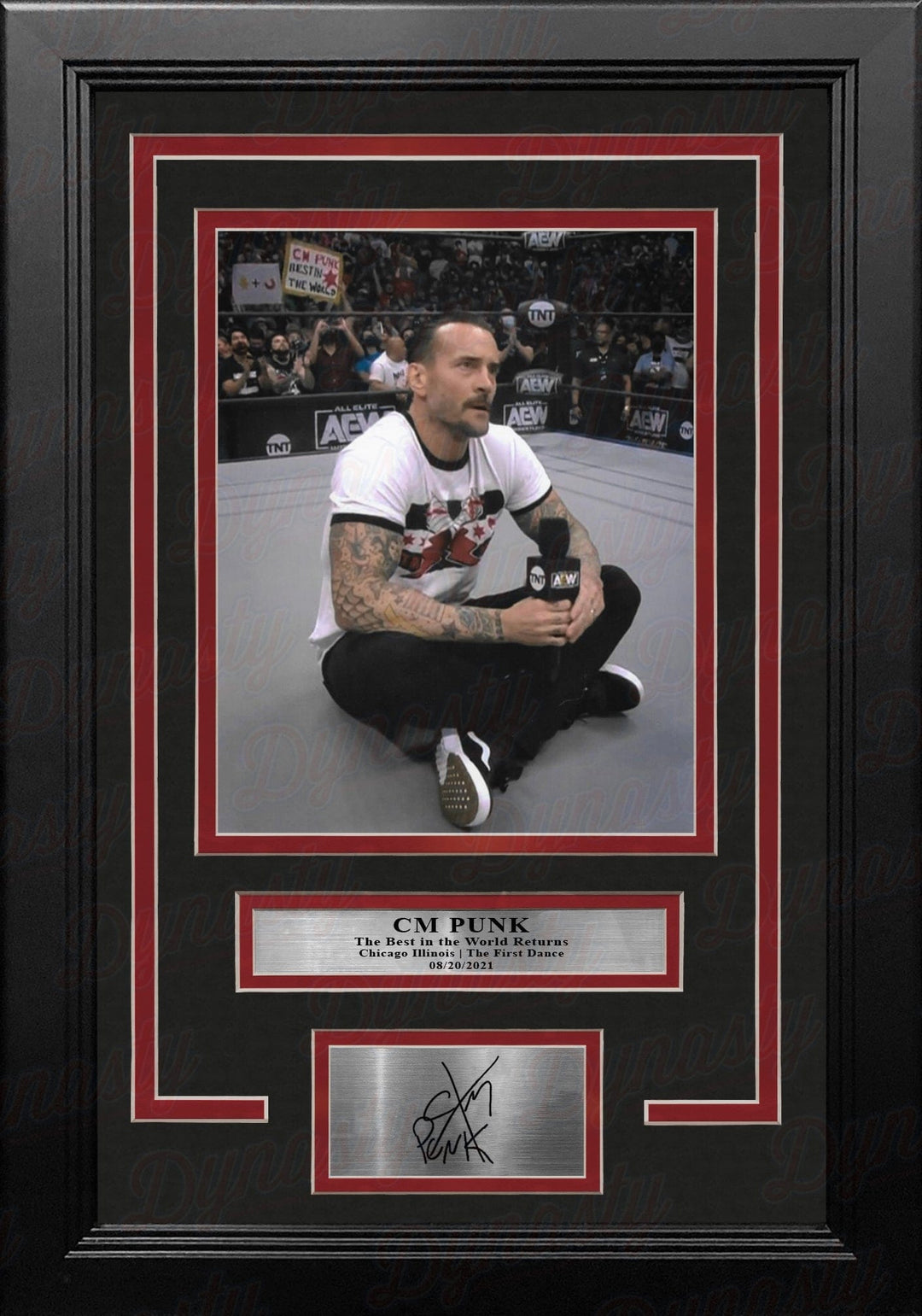Dynasty Sports & Framing Engraved Signatures CM Punk Returns to Chicago 8" x 10" Framed AEW Wrestling Vertical Photo with Engraved Autograph