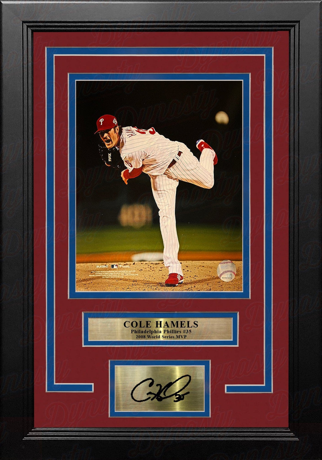 Dynasty Sports & Framing Engraved Signatures Cole Hamels 2008 World Series Philadelphia Phillies 8" x 10" Framed Photo with Engraved Autograph