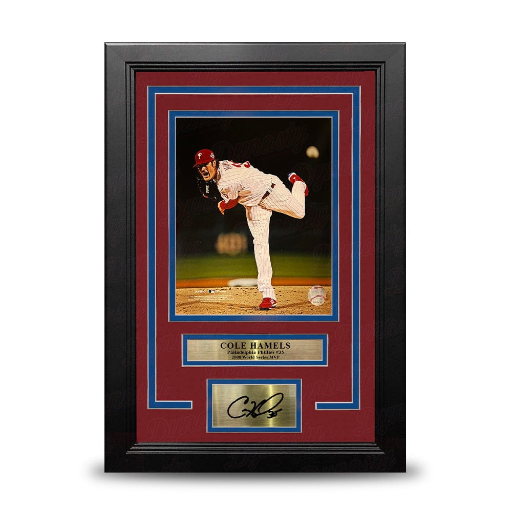 Dynasty Sports & Framing Engraved Signatures Cole Hamels 2008 World Series Philadelphia Phillies 8" x 10" Framed Photo with Engraved Autograph