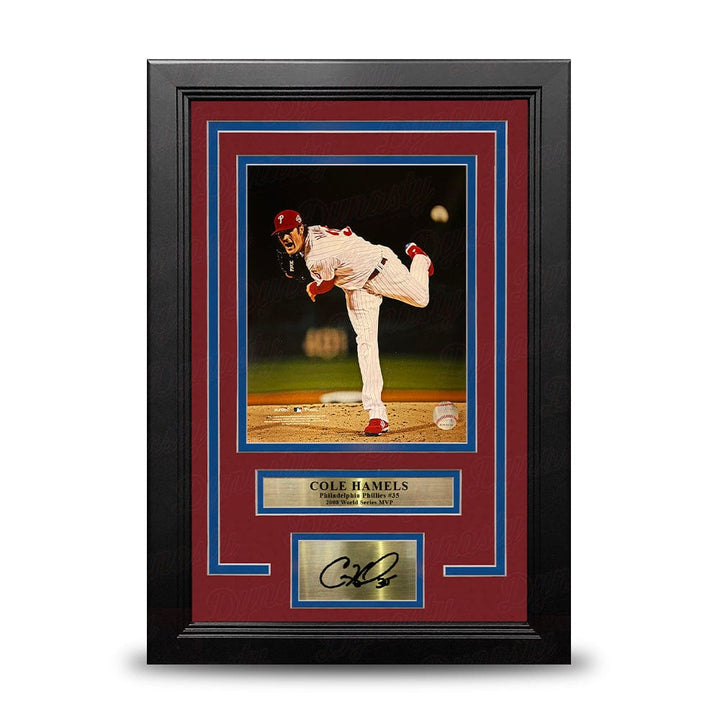 Dynasty Sports & Framing Engraved Signatures Cole Hamels 2008 World Series Philadelphia Phillies 8" x 10" Framed Photo with Engraved Autograph