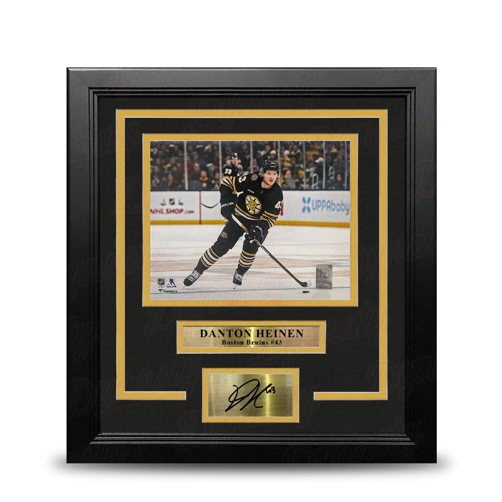 Dynasty Sports & Framing Engraved Signatures Danton Heinen in Action Boston Bruins 8" x 10" Framed Hockey Photo with Engraved Autograph
