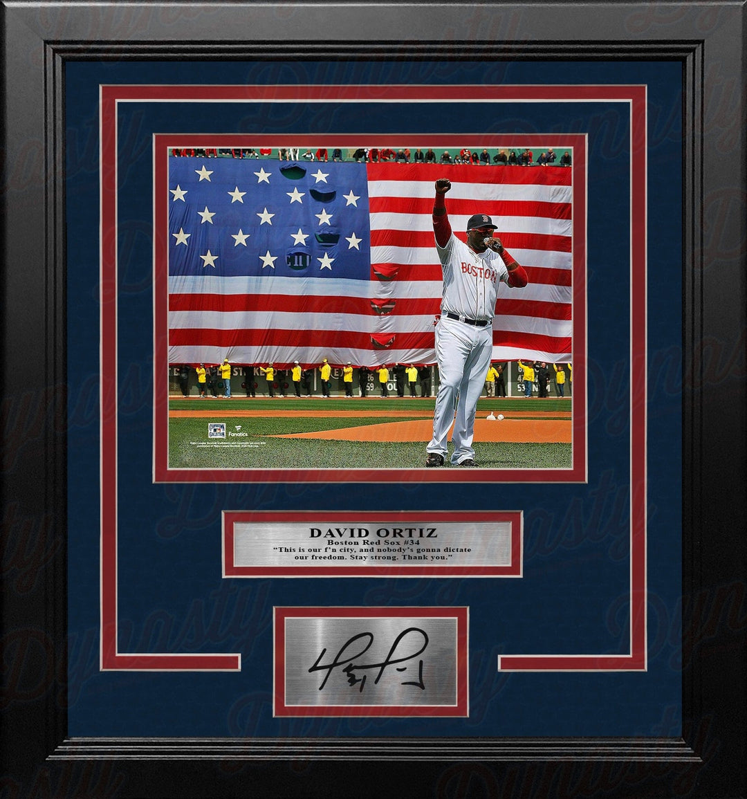 Dynasty Sports & Framing Engraved Signatures David Ortiz 2013 This is Our City Speech Boston Red Sox 8x10 Framed Photo with Engraved Autograph
