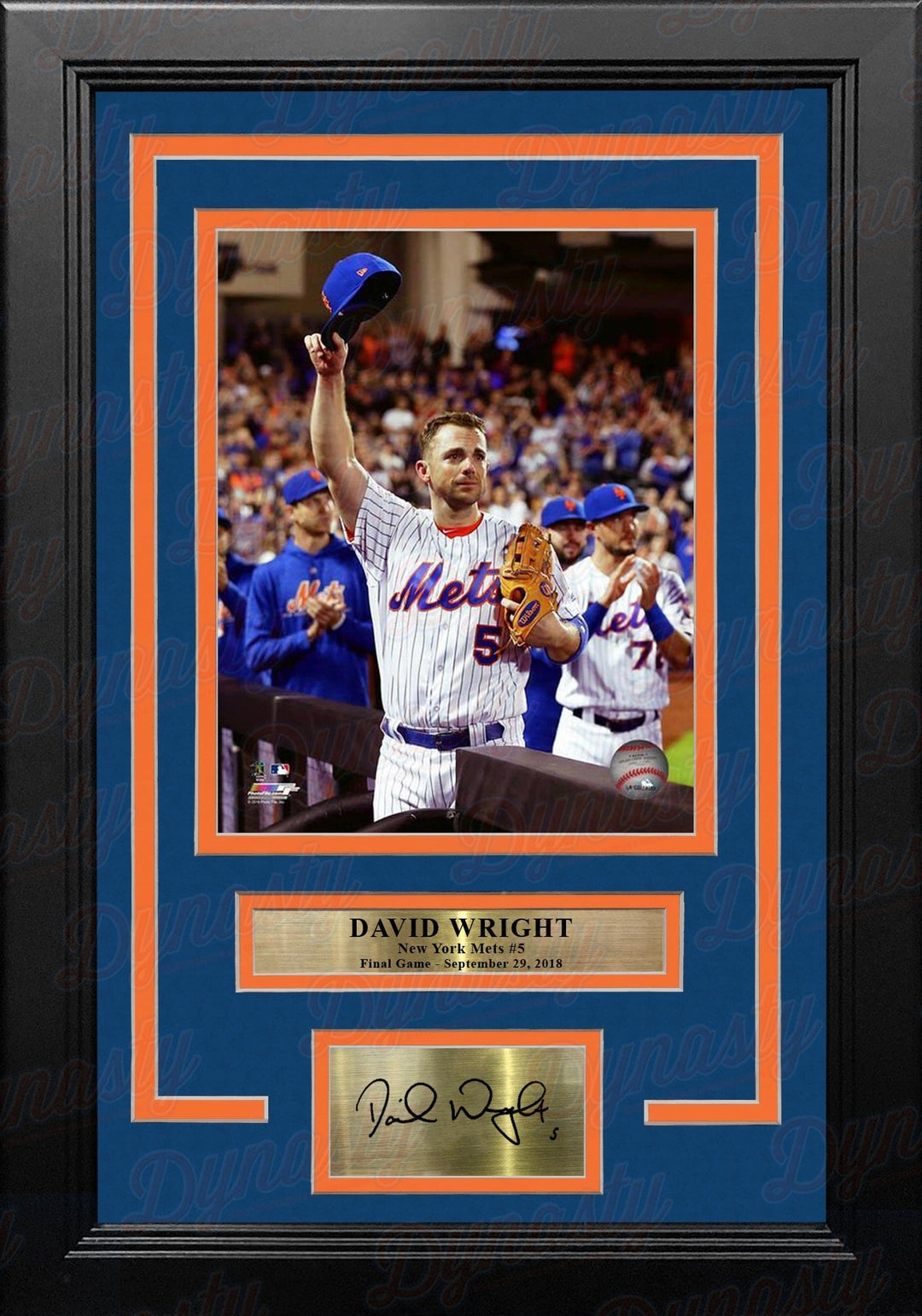 Dynasty Sports & Framing Engraved Signatures David Wright Final Game New York Mets 8" x 10" Framed Baseball Photo with Engraved Autograph