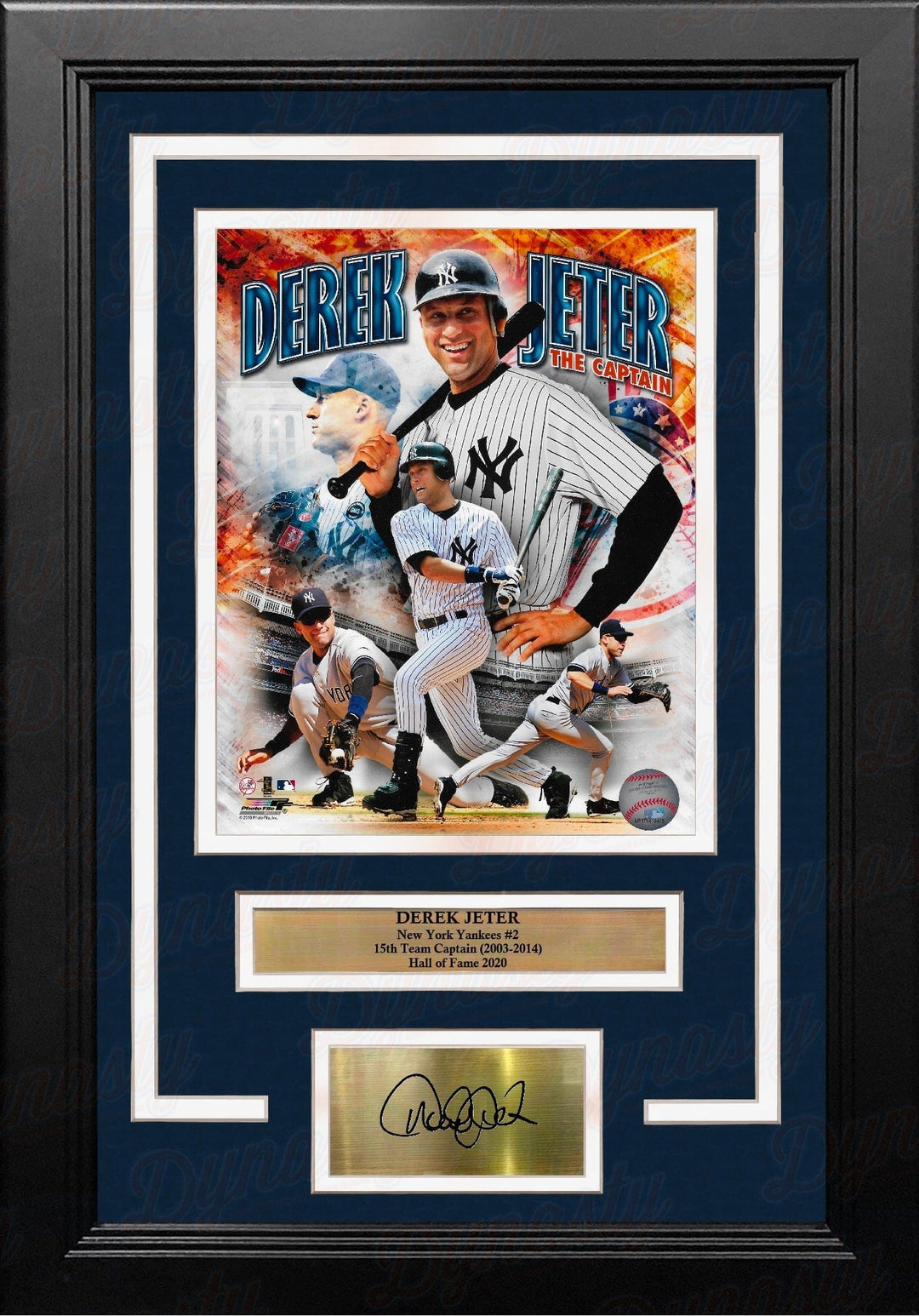 Dynasty Sports & Framing Engraved Signatures Derek Jeter Captain Collage New York Yankees 8" x 10" Framed Baseball Photo with Engraved Autograph