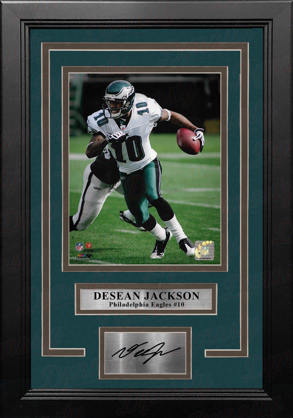 Dynasty Sports & Framing Engraved Signatures DeSean Jackson in Action Philadelphia Eagles 8" x 10" Framed Football Photo with Engraved Autograph