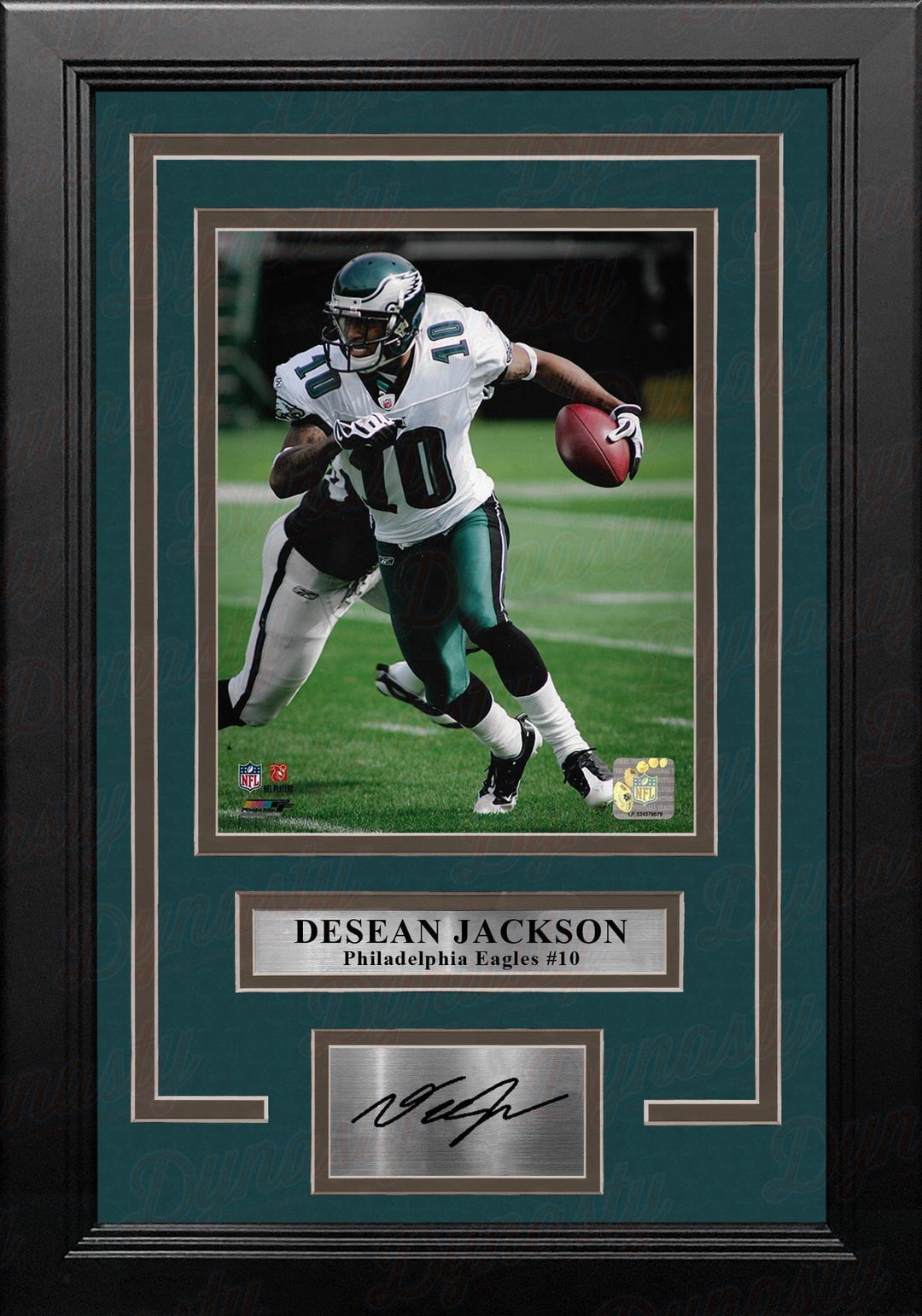 Dynasty Sports & Framing Engraved Signatures DeSean Jackson in Action Philadelphia Eagles 8" x 10" Framed Football Photo with Engraved Autograph