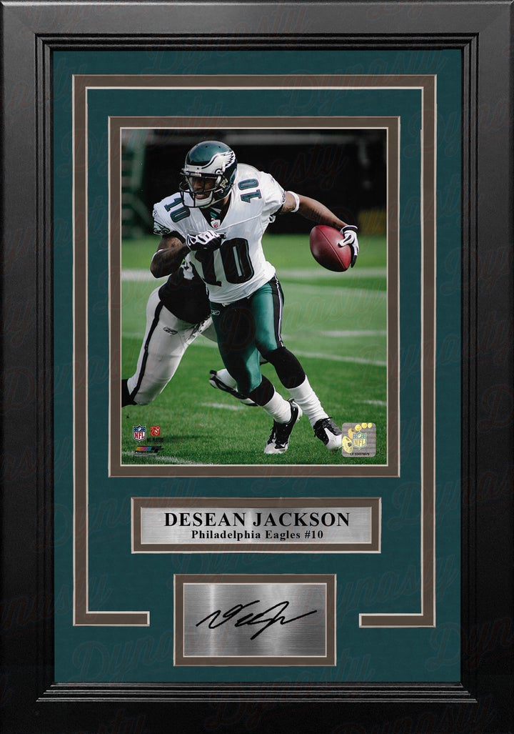Dynasty Sports & Framing Engraved Signatures DeSean Jackson in Action Philadelphia Eagles 8" x 10" Framed Football Photo with Engraved Autograph