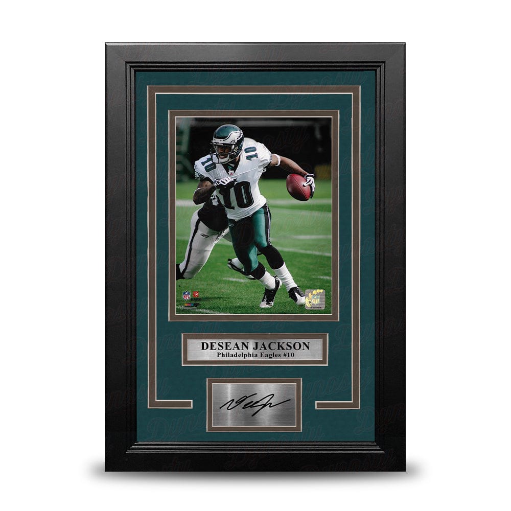 Dynasty Sports & Framing Engraved Signatures DeSean Jackson in Action Philadelphia Eagles 8" x 10" Framed Football Photo with Engraved Autograph