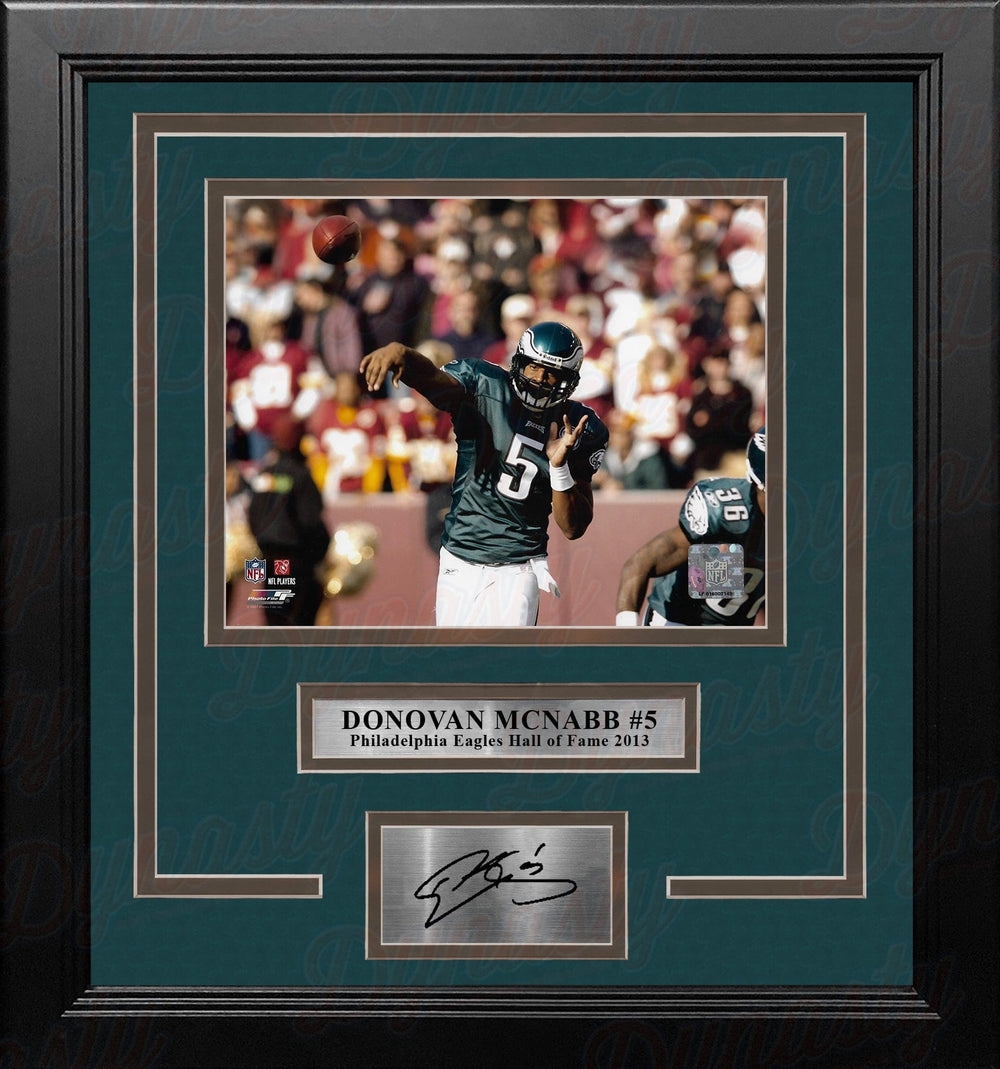 Dynasty Sports & Framing Engraved Signatures Donovan McNabb in Action Philadelphia Eagles 8" x 10" Framed Football Photo with Engraved Autograph