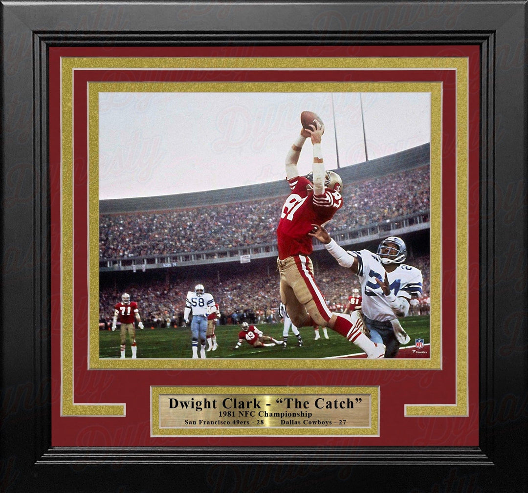 Dynasty Sports & Framing Engraved Signatures Dwight Clark 1981 NFC Championship Catch San Francisco 49ers 8x10 Framed Photo
