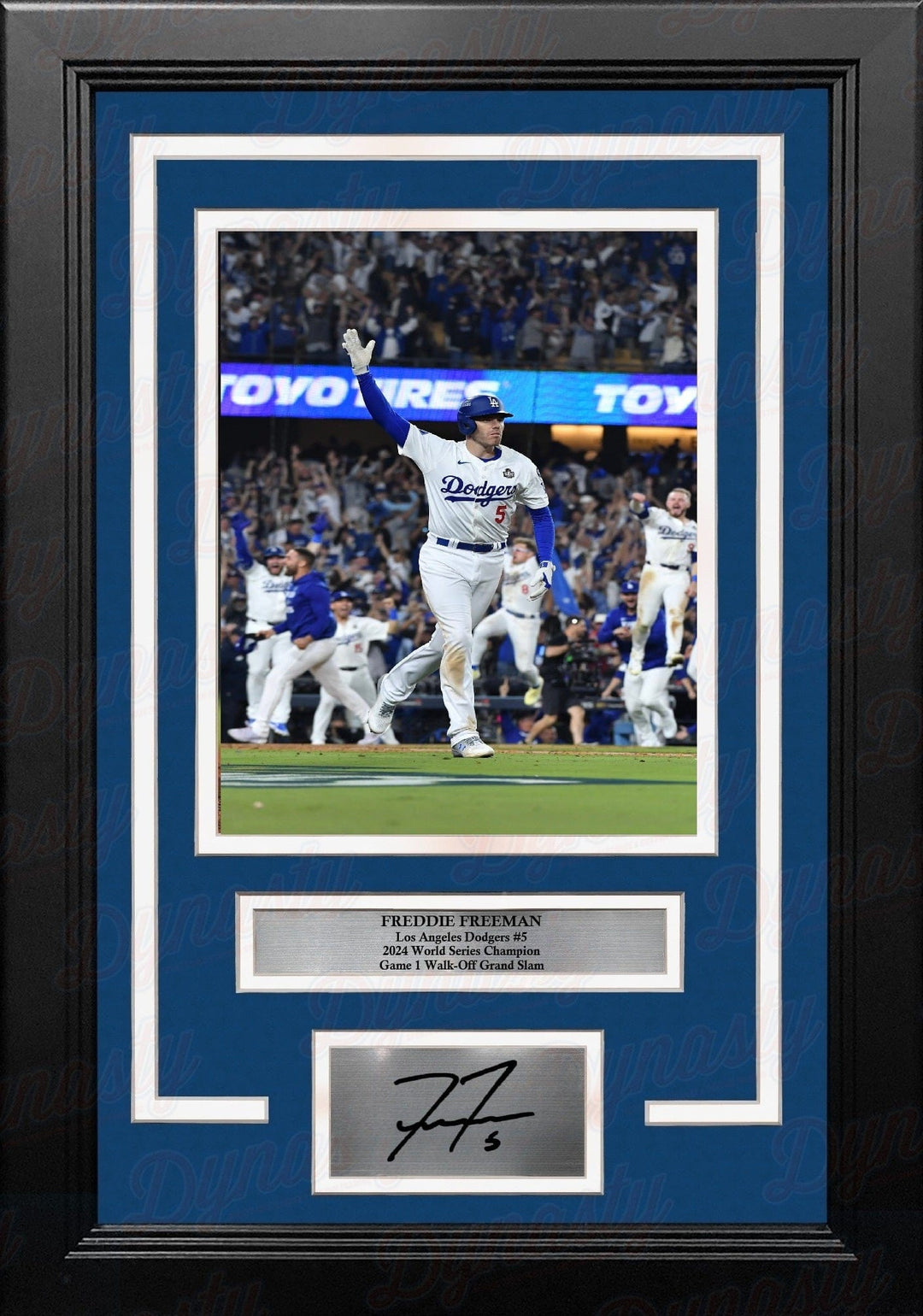 Dynasty Sports & Framing Engraved Signatures Freddie Freeman Walk-Off Grand Slam LA Dodgers 8x10 Framed Portrait Photo with Engraved Autograph
